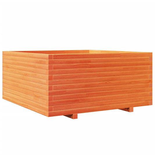 vidaXL Garden Planter Wax Brown 100x100x49,5 cm Solid Wood Pine