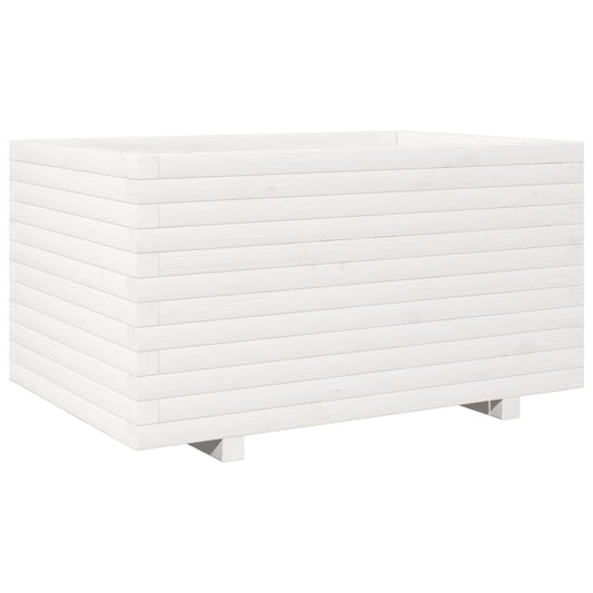 vidaXL Garden Planter White 90x60x49,5 cm Solid Wood Pine