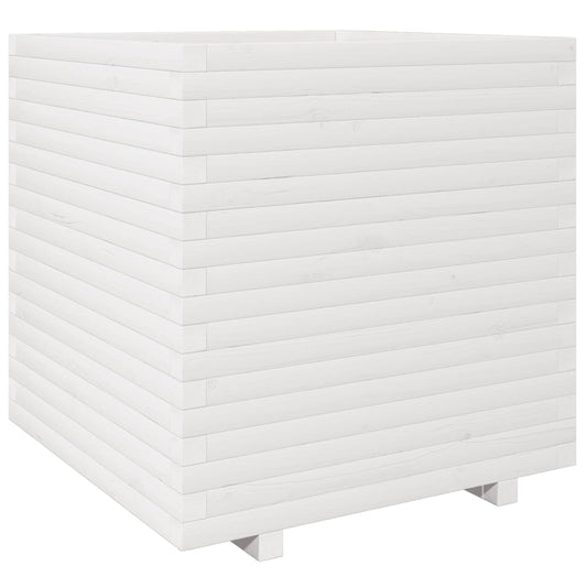 vidaXL Garden Planter White 70x70x72,5 cm Solid Wood Pine