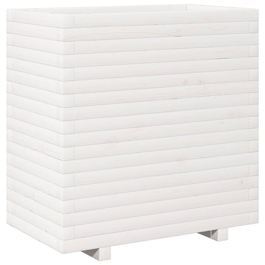 vidaXL Garden Planter White 70x40x72,5 cm Solid Wood Pine