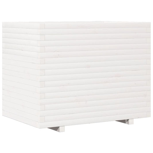 vidaXL Garden Planter White 90x60x72,5 cm Solid Wood Pine