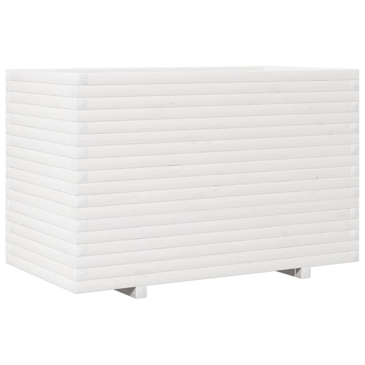 vidaXL Garden Planter White 110x60x72 cm Solid Wood Pine