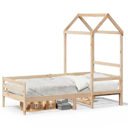 vidaXL Day Bed with Roof without Mattress 80x200 cm Solid Wood