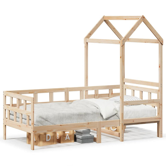 vidaXL Day Bed with Roof without Mattress 80x200 cm Solid Wood
