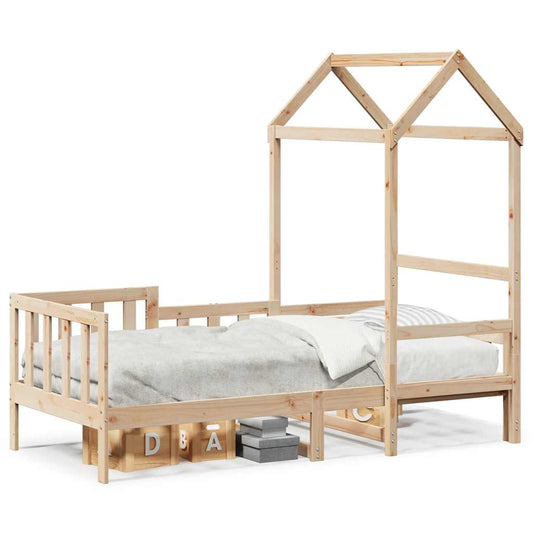 vidaXL Day Bed with Roof without Mattress 80x200 cm Solid Wood