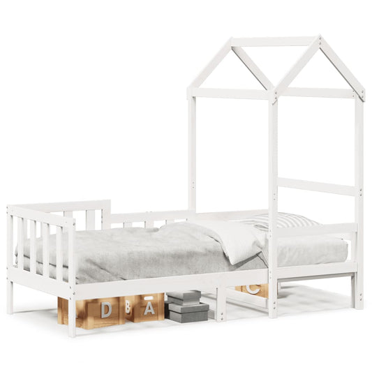 vidaXL Day Bed with Roof without Mattress White 80x200 cm Solid Wood