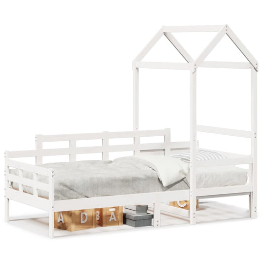 vidaXL Day Bed with Roof without Mattress White 80x200 cm Solid Wood