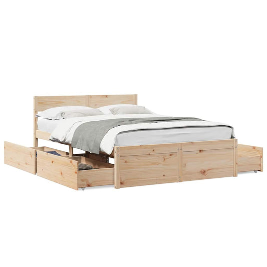 vidaXL Bed Frame without Mattress 135x190 cm Solid Wood Pine