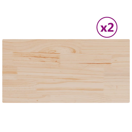 vidaXL Table Tops 2 pcs 70x35x1,7 cm Rectangular Solid Wood Pine