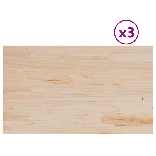 vidaXL Table Tops 3 pcs 80x47x1,7 cm Rectangular Solid Wood Pine