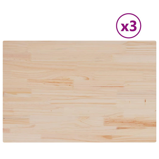 vidaXL Table Tops 3 pcs 80x53x1.7 cm Rectangular Solid Wood Pine