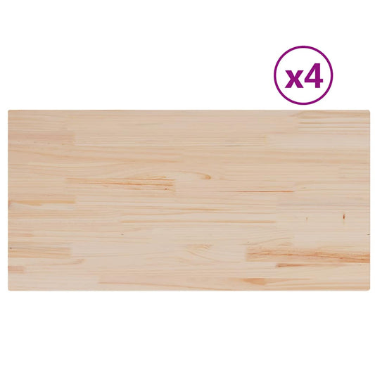 vidaXL Table Tops 4 pcs 100x50x1,7 cm Rectangular Solid Wood Pine
