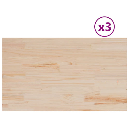 vidaXL Table Tops 3 pcs 80x47x2,5 cm Rectangular Solid Wood Pine