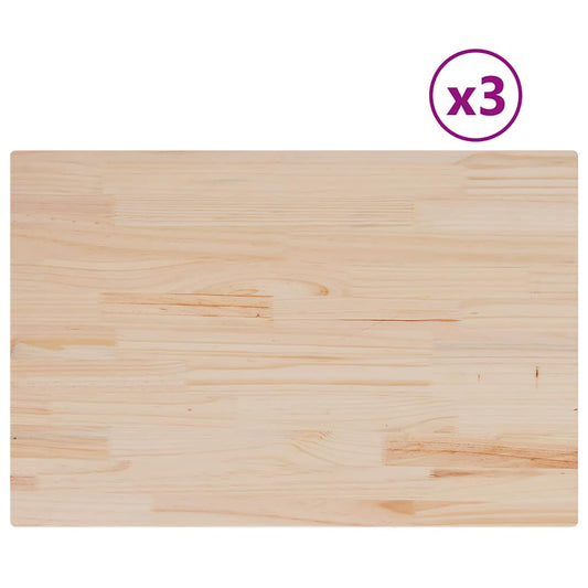 vidaXL Table Tops 3 pcs 80x53x2.5 cm Rectangular Solid Wood Pine