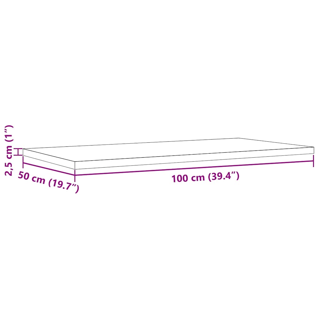 vidaXL Table Tops 4 pcs 100x50x2,5 cm Rectangular Solid Wood Pine