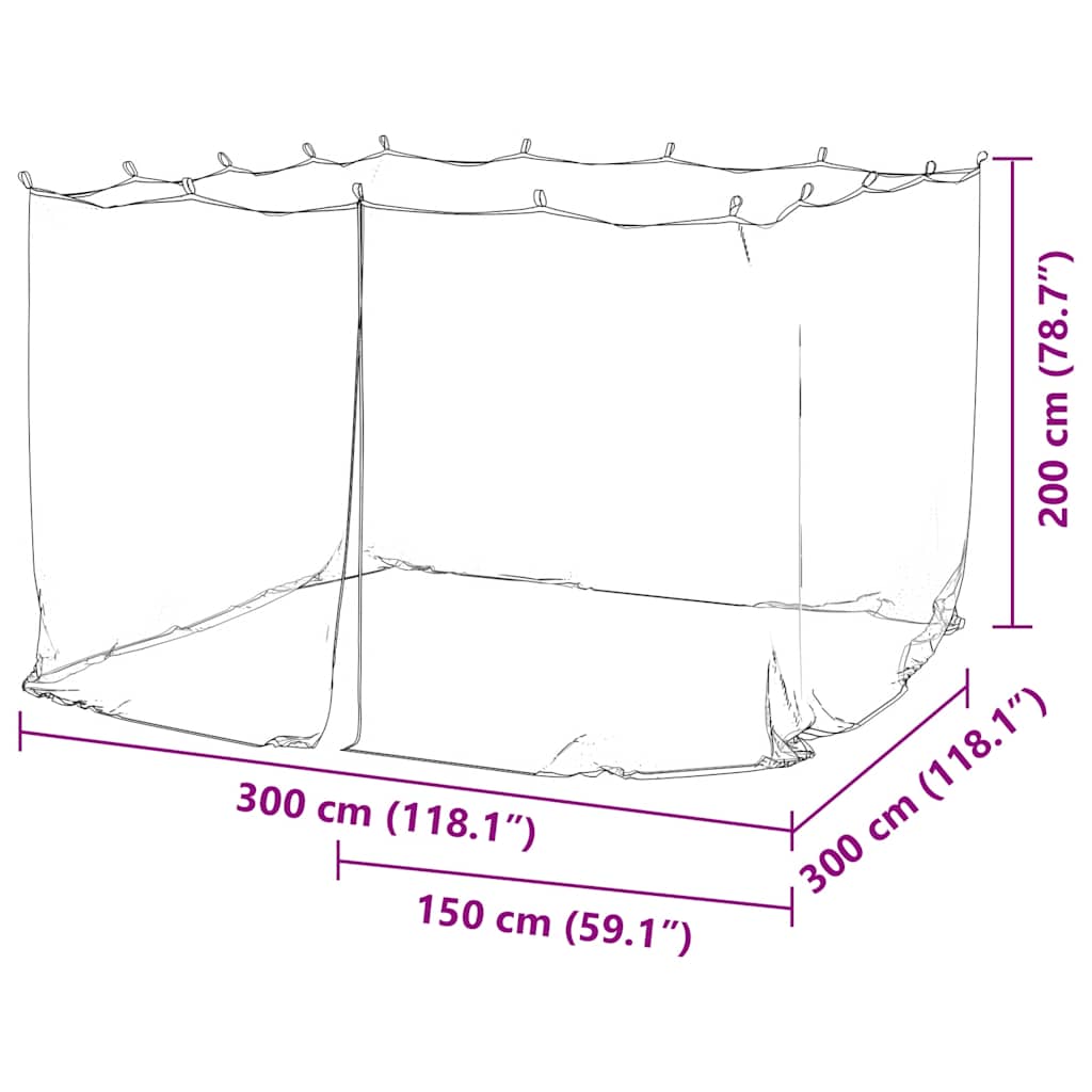 vidaXL Mosquito Net for Gazebo Rectangular 220 mesh White Polyester