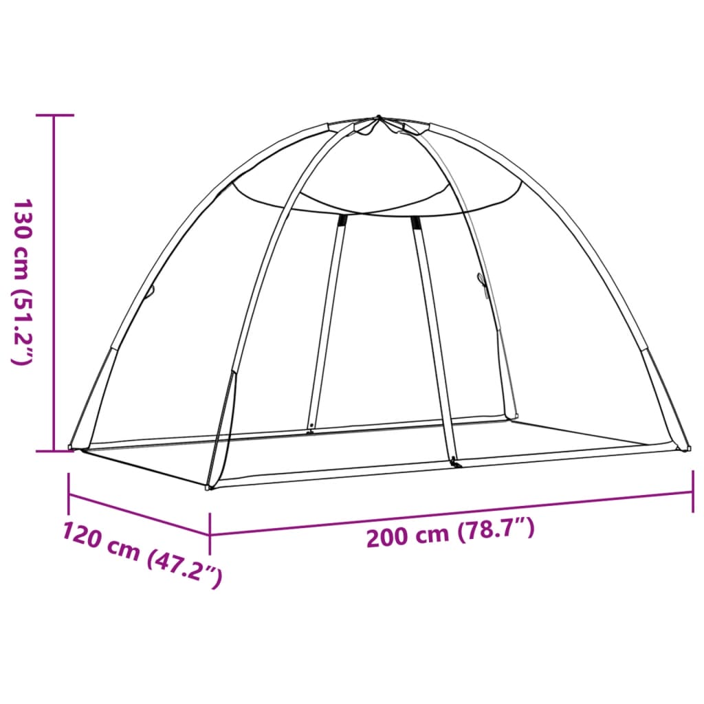 vidaXL Mosquito Net Mongolia with Doors 220 Mesh Black 200x120x130 cm