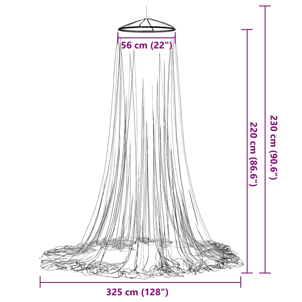 vidaXL Mosquito Net for Bed A-Shape 156 mesh 1020 cm Polyester