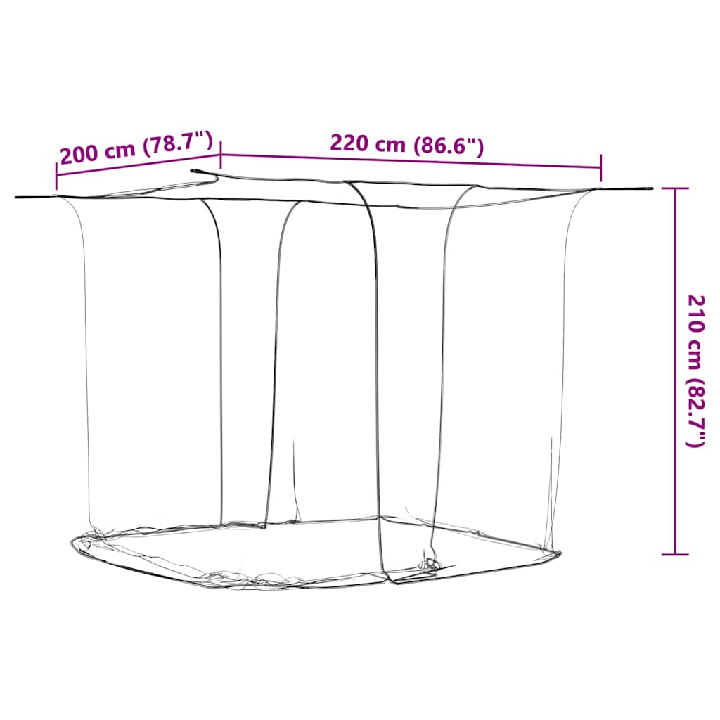 vidaXL Hanging Mosquito Net 156 Mesh White 220x200x210 cm