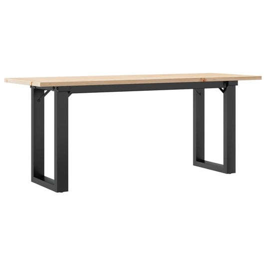 vidaXL Coffee Table O-Frame 110x40x45 cm Solid Wood Pine and Steel