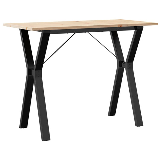 vidaXL Dining Table Y-Frame 100x50x75 cm Solid Wood Pine and Steel