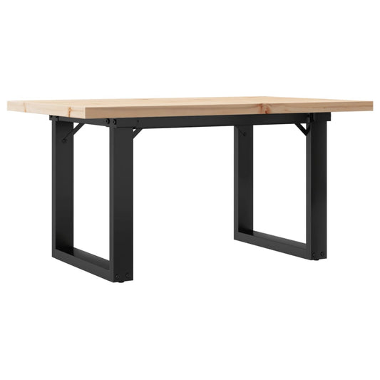vidaXL Coffee Table O-Frame 80x50x40.5 cm Solid Wood Pine and Steel