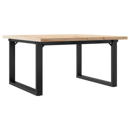 vidaXL Coffee Table O-Frame 80x80x45,5 cm Solid Wood Pine and Steel
