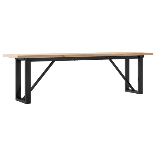 vidaXL Coffee Table O-Frame 160x40x45,5 cm Solid Wood Pine and Steel