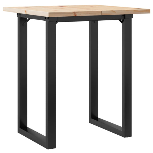 vidaXL Dining Table O-Frame 70x70x75,5 cm Solid Wood Pine and Steel