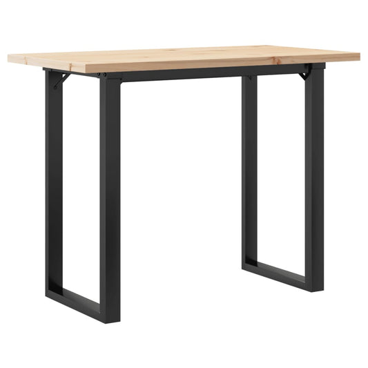 vidaXL Dining Table O-Frame 100x50x75.5 cm Solid Wood Pine and Steel