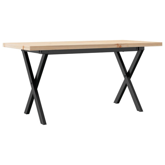 vidaXL Coffee Table X-Frame 90x40x45,5 cm Solid Wood Pine and Steel