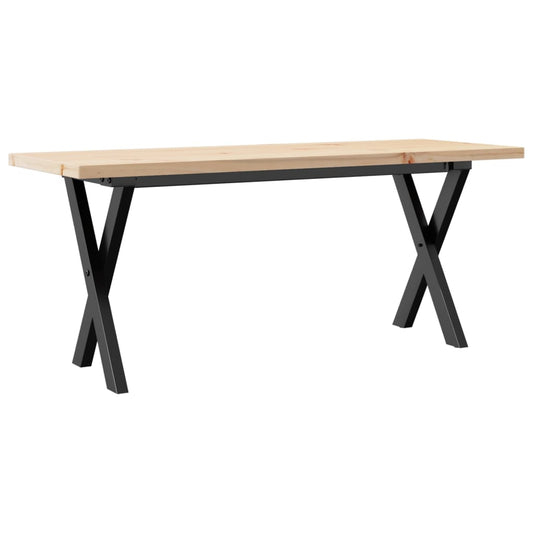 vidaXL Coffee Table X-Frame 110x40x45,5 cm Solid Wood Pine and Steel