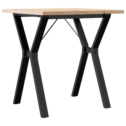 vidaXL Dining Table Y-Frame 70x70x75,5 cm Solid Wood Pine and Steel