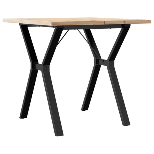 vidaXL Dining Table Y-Frame 80x80x75,5 cm Solid Wood Pine and Steel