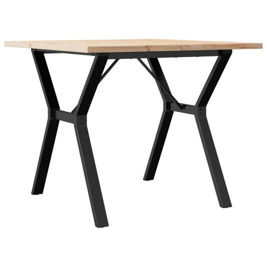 vidaXL Dining Table Y-Frame 90x90x75.5 cm Solid Wood Pine and Steel