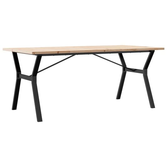 vidaXL Dining Table Y-Frame 180x90x75,5 cm Solid Wood Pine and Steel