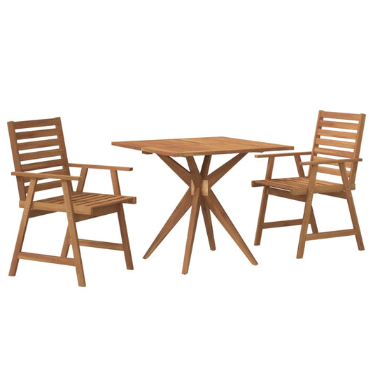 vidaXL 3 Piece Garden Dining Set Solid Wood Acacia