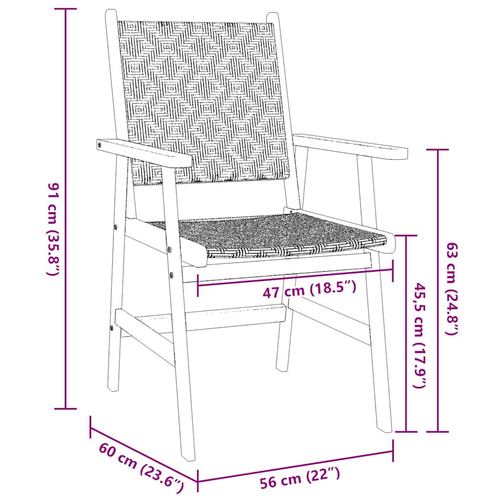 vidaXL 5 Piece Garden Dining Set Solid Wood Acacia