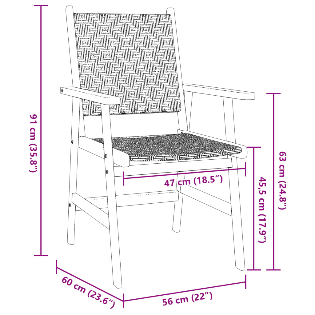 vidaXL 3 Piece Garden Dining Set Solid Wood Acacia