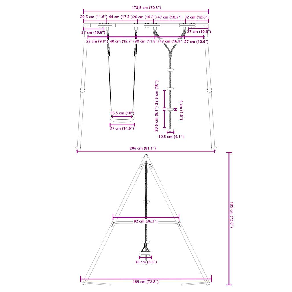 vidaXL Outdoor Swing Set with Swing and Disc Swing
