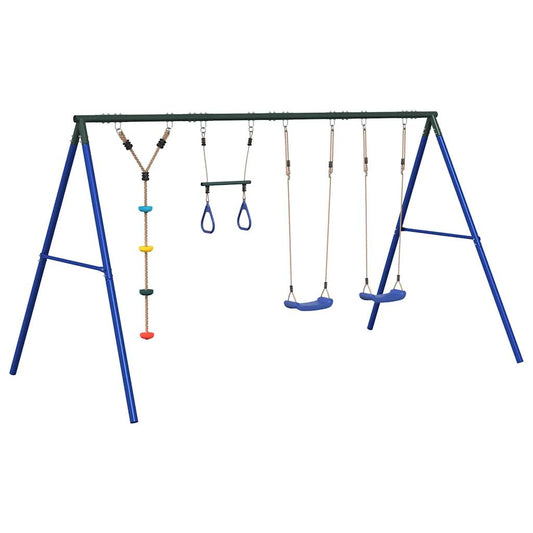 vidaXL Outdoor Swing Set with Swings, Trapeze, Disc Swing