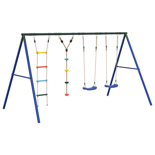 vidaXL Outdoor Swing Set with Swings, Ladder, Disc Swing