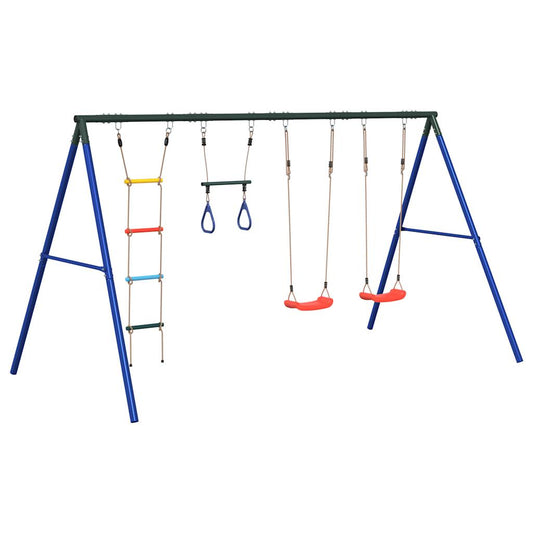 vidaXL Outdoor Swing Set with Swings, Trapeze, Ladder