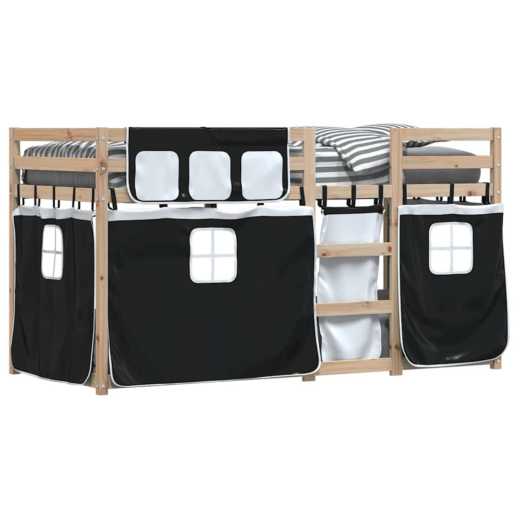 vidaXL Bunk Bed without Mattress Black 90x200 cm Solid Wood Pine