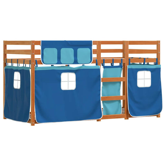vidaXL Bunk Bed without Mattress Brown&Blue 90x190 cm Solid Wood Pine