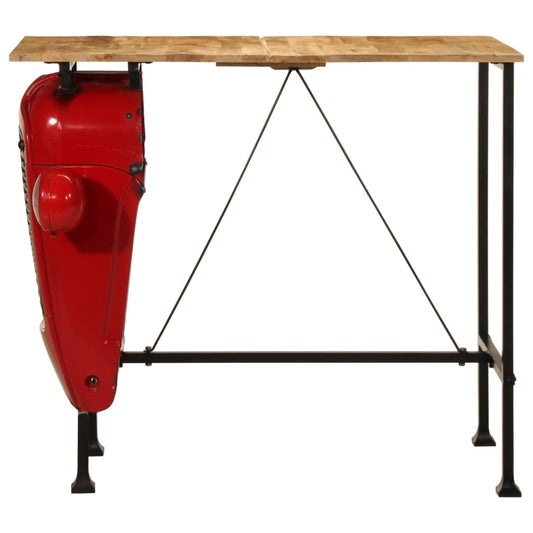vidaXL Tractor Bar Table Red and Brown 55x120x107 cm Solid Wood Mango
