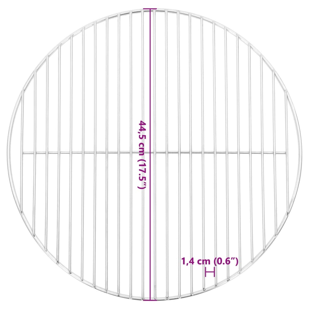 vidaXL BBQ Grill Grate Round Ø44,5 cm 304 Stainless Steel