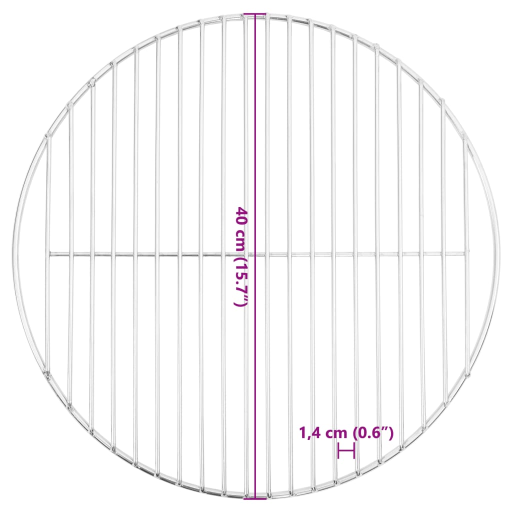 vidaXL BBQ Grill Grate Round Ø40 cm 304 Stainless Steel