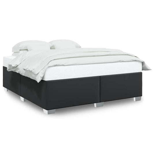 vidaXL Bed Frame without Mattress Black Super King Faux Leather