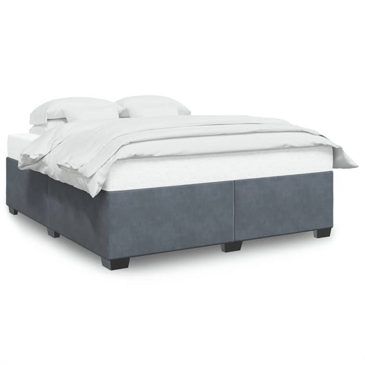 vidaXL Bed Frame without Mattress Dark Grey Super King Velvet
